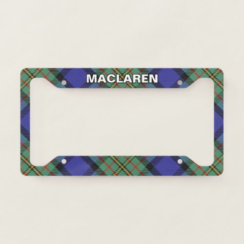 Classic Clan MacLaren Tartan Plaid License Plate Frame