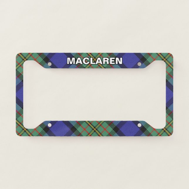 Classic Clan MacLaren Tartan Plaid License Plate Frame (Front)