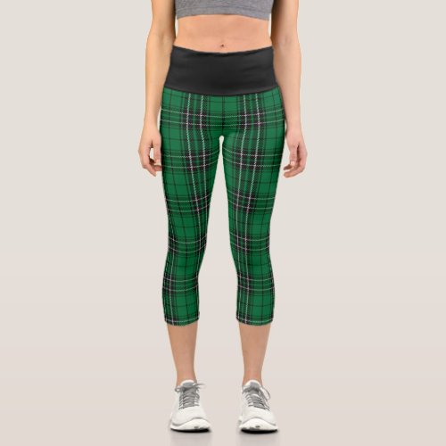 Classic Clan MacLean Hunting Tartan Plaid Capri Leggings