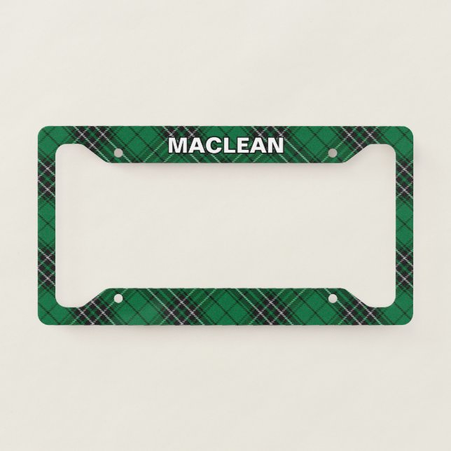 Classic Clan MacLean Hunting Tartan Plaid License Plate Frame (Front)