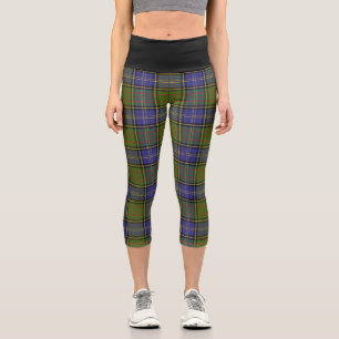 Classic Clan MacMillan Hunting Tartan Plaid Capri Leggings