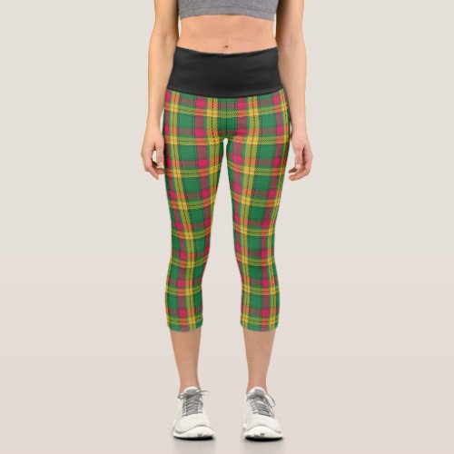 Classic Clan MacMillan Tartan Plaid Capri Leggings