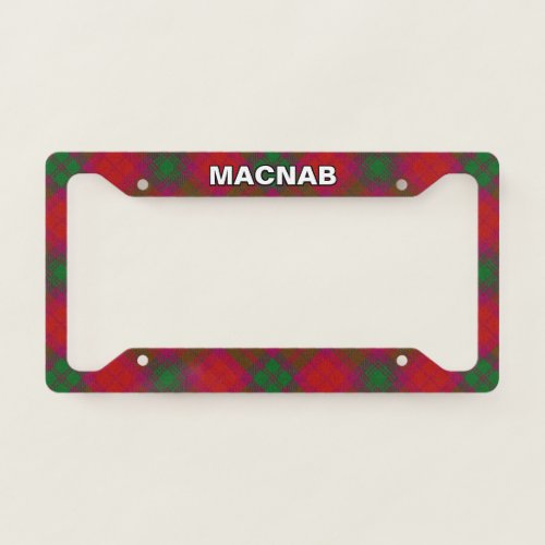 Classic Clan MacNab Tartan Plaid License Plate Frame