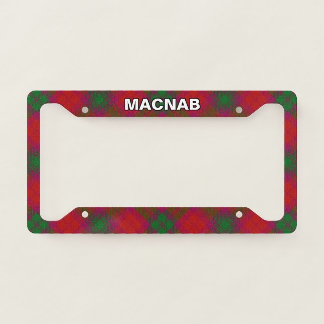 Classic Clan MacNab Tartan Plaid License Plate Frame (Front)