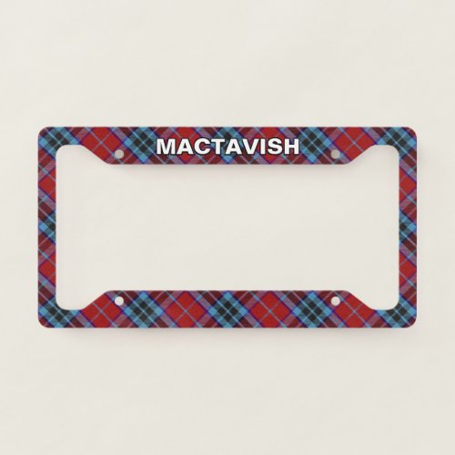 Classic Clan MacTavish Tartan Plaid License Plate Frame