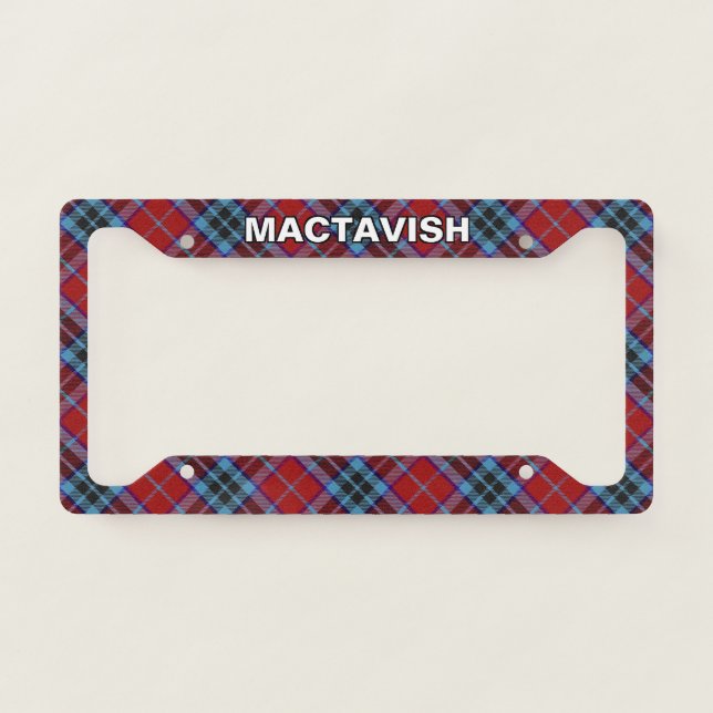 Classic Clan MacTavish Tartan Plaid License Plate Frame (Front)