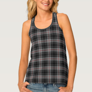 Classic Clan Moffat Gray Black Red Tartan Plaid Tank Top