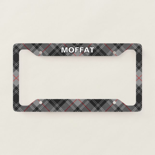 Classic Clan Moffat Tartan Plaid License Plate Frame (Front)