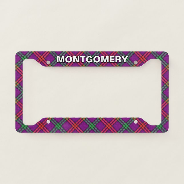 Classic Clan Montgomery Tartan Plaid License Plate Frame (Front)