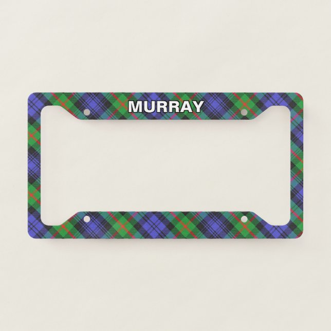 Classic Clan Murray Tartan Plaid License Plate Frame (Front)