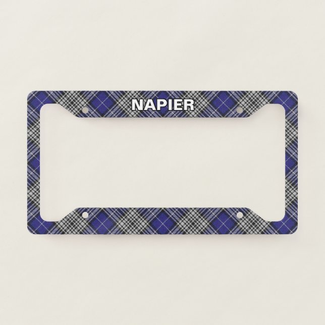 Classic Clan Napier Tartan Plaid License Plate Frame (Front)