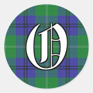 Classic Clan Oliphant Tartan Monogram Round Sticker