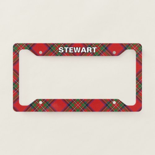 Classic Clan Stewart Tartan Plaid License Plate Frame