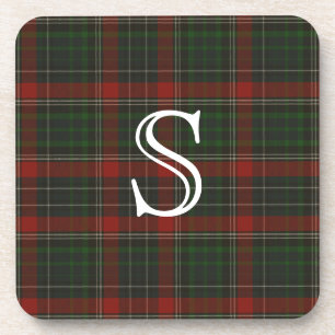 Classic Clan Stuart Plaid Monogram Coaster