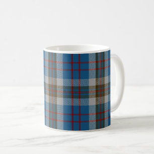 Classic Clan Thompson Blue and Gray Tartan Plaid Coffee Mug