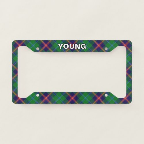 Classic Clan Young Tartan Plaid License Plate Frame