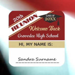 Classic Class Reunion Name tag Sticker