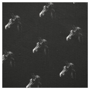 Classic & classy black Arabian horse Fabric