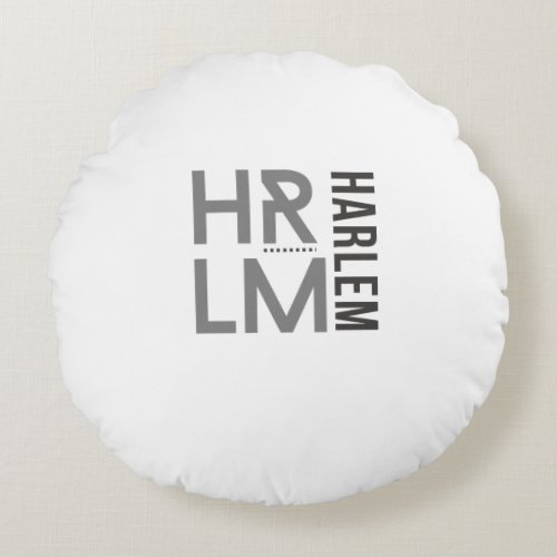 Classic Clean Stylish and Cool Harlem  Round Pillow