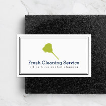 Classic Cleaning Service Feather Duster White  Business Card