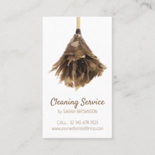 Classic Cleaning service maid janitorial Business Card