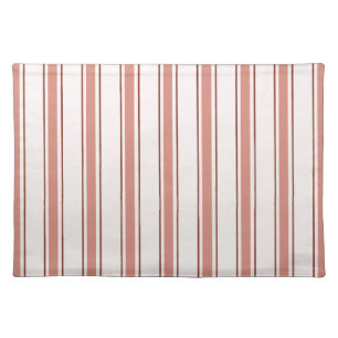 Classic Coastal Awning Stripe Dusty Terracotta Cloth Placemat