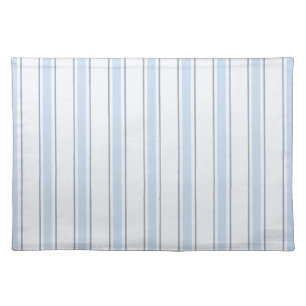 Classic Coastal Awning Stripe Light Coastal Blue Cloth Placemat
