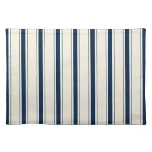 Classic Coastal Awning Stripe Nautical Navy Cloth Placemat