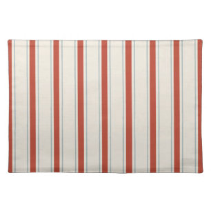 Classic Coastal Awning Stripe Persian Red Cloth Placemat