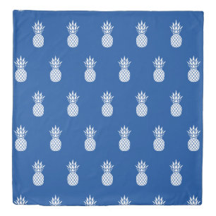 Classic Coastal Navy Blue and White Pineapples Duvet Cover