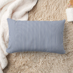 Classic Coastal Stripes Cobalt Blue Stripes Lumbar Pillow