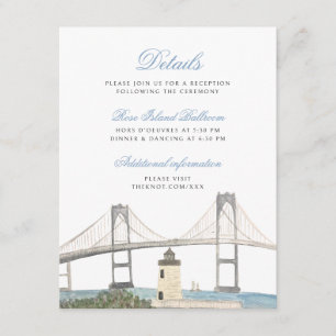 Classic Coastal Wedding Details Card - Newport, RI