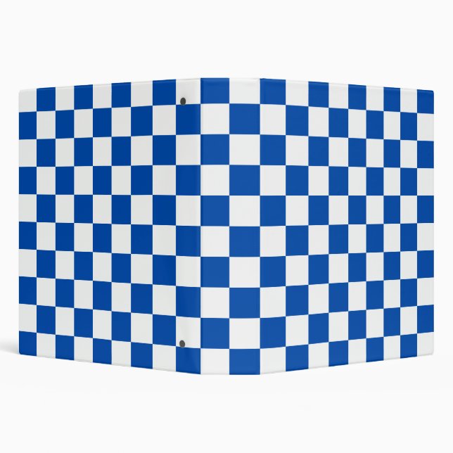 Classic cobalt blue checkerboard 3 ring binder (Background)