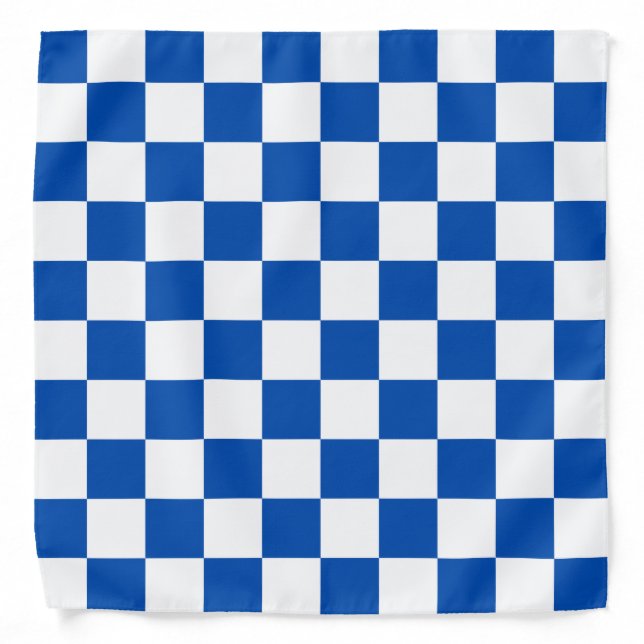 Classic cobalt blue checkerboard bandana (Front)