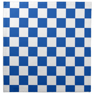 Classic cobalt blue checkerboard cloth napkin