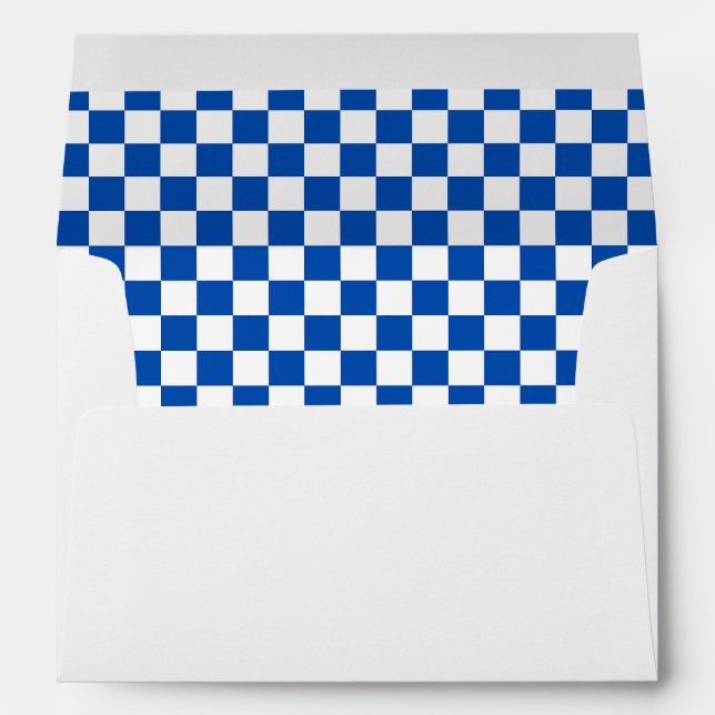 Classic cobalt blue checkerboard envelope (Back (Bottom))