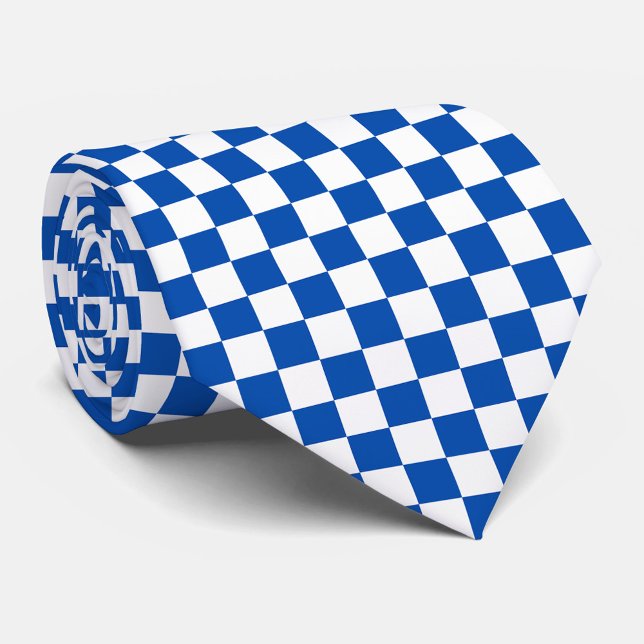 Classic cobalt blue checkerboard neck tie (Creator Uploaded)
