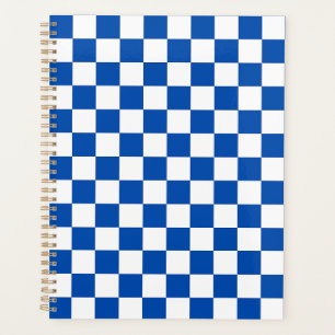 Classic cobalt blue checkerboard planner