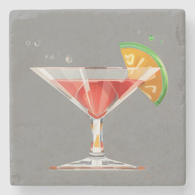 Classic Cocktail Stone Coaster (Front)