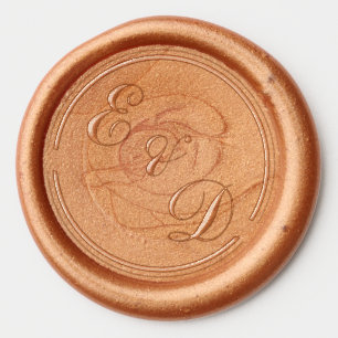 Classic Coffee Gold Monogram Wax Seal Sticker