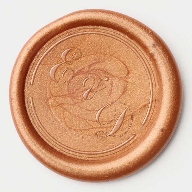 Classic Coffee Gold Monogram Wax Seal Sticker (Front)