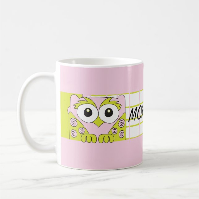 Classic coffee mug "Pink Owl Mommy's Sippy Cup" (Left)