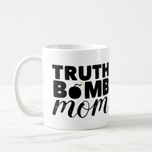 Classic Coffee Mug Truth Bomb Mom Text Logo (Left)
