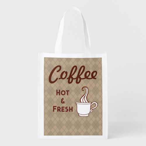 Classic Coffee Reusable Grocery Tote Bag Gift