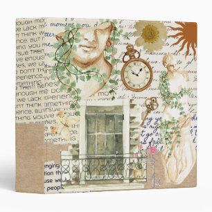 Classic collage artwork Roman statue scrapbook 3 Ring Binder
