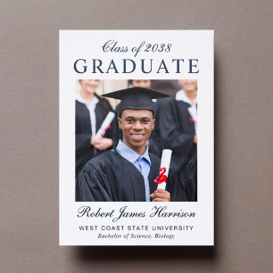 Classic College Graduation Letterpress Photo Cards