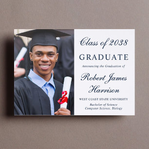Classic College Graduation Letterpress Photo Cards