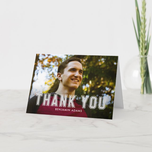 Classic Collegiate Graduation Thank You Card (Front)