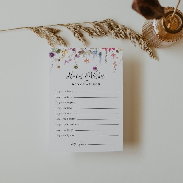 Classic Colorful Baby Shower Hopes & Wishes Card (Creator Uploaded)
