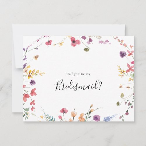 Classic Colorful Bridesmaid Proposal Note Card
